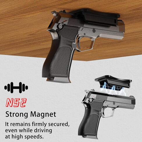 Car Gun Magnet Mount, Gun Magnet with Trigger Guard Protection, Gun Holder Accessories for Vehicle, Home, Office, Wall, Desk in Saudi Arabia