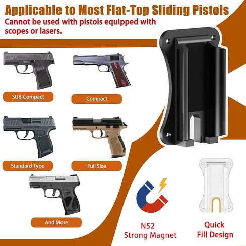 Car Gun Magnet Mount, Gun Magnet with Trigger Guard Protection, Gun Holder Accessories for Vehicle, Home, Office, Wall, Desk in Saudi Arabia