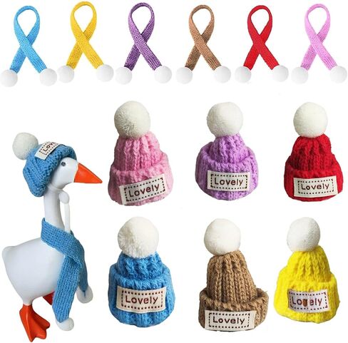 5 Sets 7 Inch Mini Desk Goose Outfits, Mini Desk Goose Clothes Headwear Hats Sunglasses Accessories Costumes for Magnetic Porch Geese Key Holder Table Decor (Figure Not Included) in Saudi Arabia