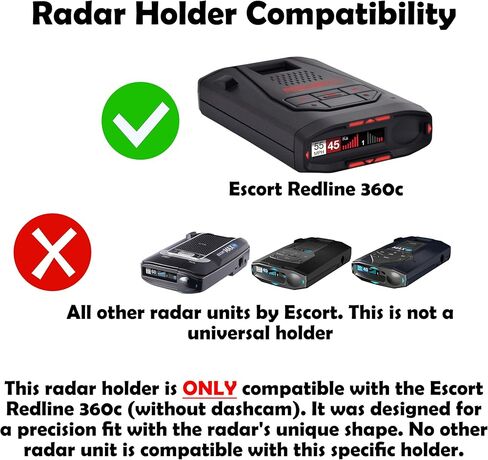 Radar Holder for Escort Redline 360c Compatible with Tesla Vehicles - Black in Saudi Arabia