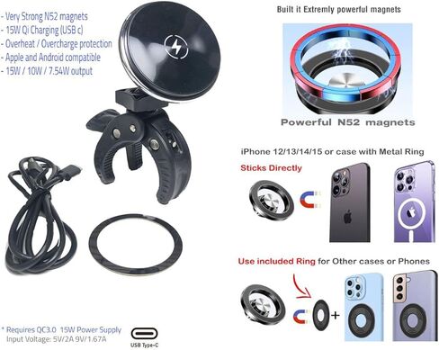 Phone Holder Console Mount for Porsche Cayenne - Clamp on | Magnetic | Compatible with Magsafe | Perfect Interior Accessory or a Gift in Saudi Arabia