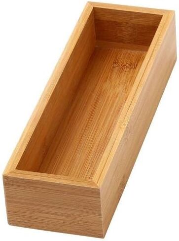 YBM Home Bamboo Drawer Organizer Storage Box for Kitchen Drawer, Junk Drawer, Office, Bedroom, Children Room, Craft, Sewing, and Bathroom, 1 Pack 3x9x2 inch in Saudi Arabia