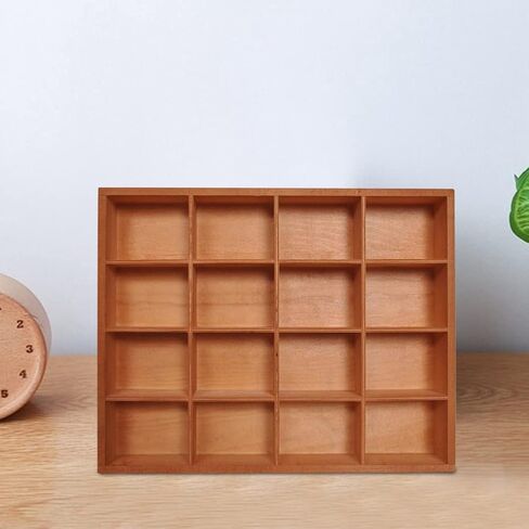 1Pc Wooden Drawer Organizer,16 Compartments Divided Tray for Arts Crafts Supplies,13.4x10.6x2‘’,Multifunction Serving Tray Divided Platter Food Server,Wooden Food Serve Tray,for Snack,Tea Bag,Hotpot in Saudi Arabia