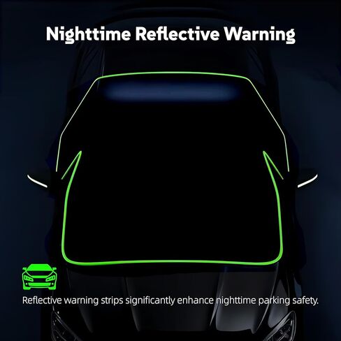 Windshield Snow Cover - Car Windshield Cover for Ice and Snow,Automotive Magnetic Windshield Frost Cover with Side Window and Mirror Protector for Winter Use in Saudi Arabia