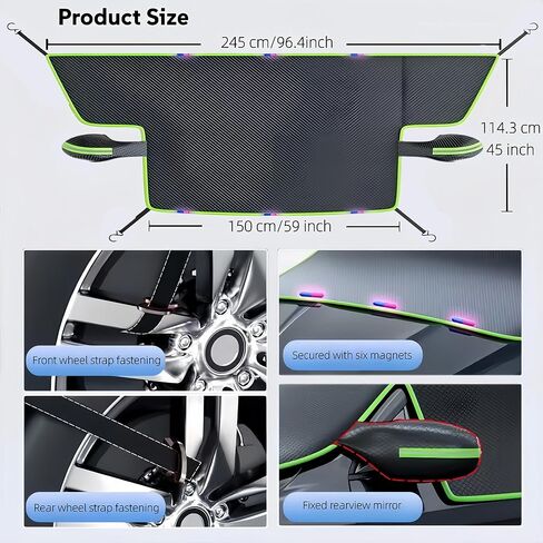 Windshield Snow Cover - Car Windshield Cover for Ice and Snow,Automotive Magnetic Windshield Frost Cover with Side Window and Mirror Protector for Winter Use in Saudi Arabia
