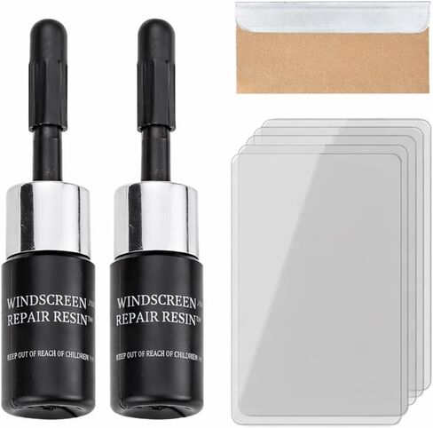 2PCS Car Windshield Repair Kit, Vehicle Windscreen Quick Repair Resin Fluid, Automotive Cracked Glass Repairing Accessories for Fixing Window Chip Scratch, Universal for Most Vehicles in Saudi Arabia