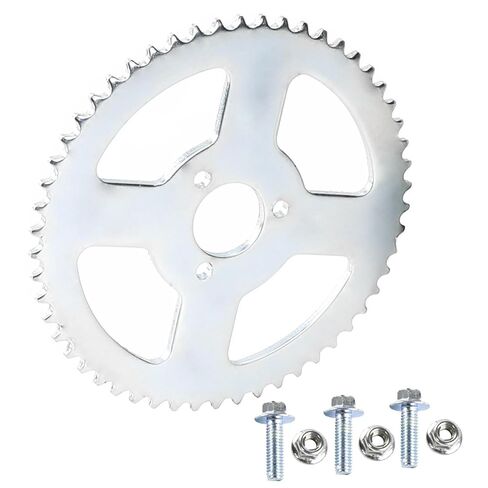 54T T8F Chain Sprocket - Rear, 35mm 1.38 Inch Inner Diameter, 3 Holes - for 47cc 49cc Mini Dirt Pocket Bike Scooter ATV UTV Quad Moped Buggy Lawn Mower Dune 4 Wheeler Tricycles with 2 Stroke Engine in Kuwait