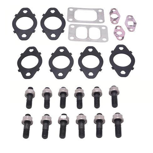 1045985 Exhaust Manifold Gaskets, Stud & Nut kit Compatible with Dodge 24V 5.9L 6.7L Cummins 1998-2007 Replaces 1045986 1045987 in Saudi Arabia