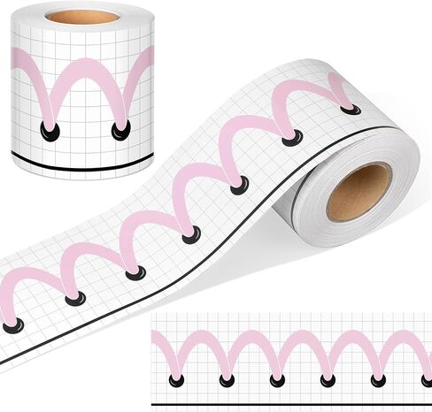 Zonon 65 Feet Smile Face Bulletin Board Borders Decorations for Classroom Straight Die Cut Border Trim Rolled Black and White Checkered Chalkboard Trim for Back to School Blackboard Desk Decor in Kuwait