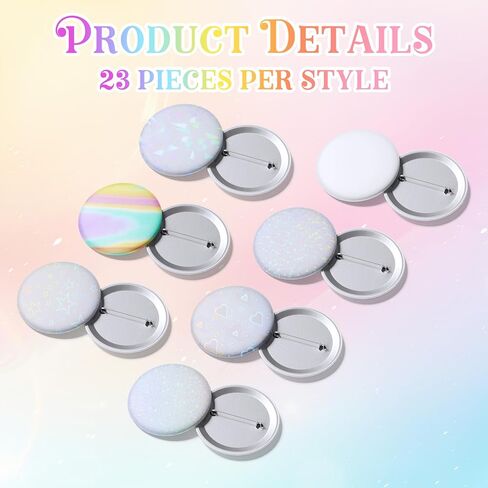 160 Pcs Colorful Badge Film Button Maker Supplies Glittering Film, 8 Styles Holographic Glitter Films Badge Protective Films 2.25 Inch 58mm Button Maker Machine Clip Pin Parts for Arts Crafts Supplies in Kuwait