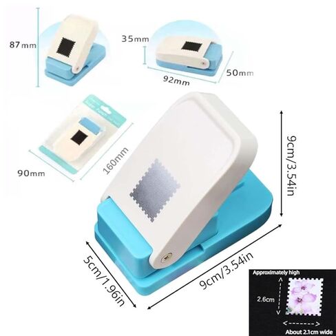 2026 new, Rectangle Lever Action Stamp Punch for Paper Crafting Scrapbooking,1.5x1.25 inch Rectangular Postage Stamp Puncher，Stamps Shaped Paper Punch，DIY Card Making Arts Crafts Supplies in Kuwait