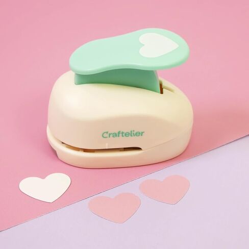 Craftelier - Heart Punch 1" (2,54 cm) Diameter, Lever Punch for Paper and Cardstock, Ideal for Scrapbooking and Crafts, Size 2.75 x 1.77 x 2.63 Inches in Kuwait