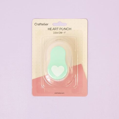 Craftelier - Heart Punch 1" (2,54 cm) Diameter, Lever Punch for Paper and Cardstock, Ideal for Scrapbooking and Crafts, Size 2.75 x 1.77 x 2.63 Inches in Kuwait