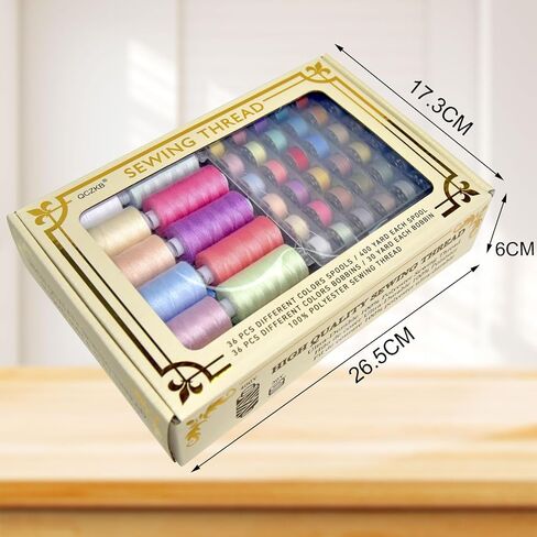 72Pcs 36 Colors Prewound Metal Bobbins and 36 Colors Sewing Thread Spools for Hand & Machine Sewing, Emergency and Travel, DIY and Home(Neutral Color) in Saudi Arabia