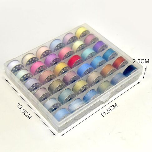 72Pcs 36 Colors Prewound Metal Bobbins and 36 Colors Sewing Thread Spools for Hand & Machine Sewing, Emergency and Travel, DIY and Home(Neutral Color) in Saudi Arabia