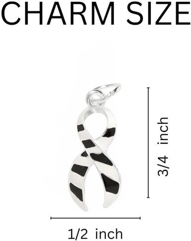 Large Zebra Print Ribbon Charms - Perfect for DIY Projects - Make a Statement and Support Ehlers-Danlos Syndrome and Rare Disease Awareness with Style in Kuwait