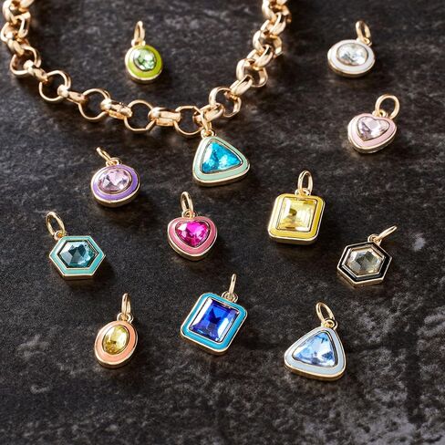 Bead Landing Enamel Gems Charm Mix Charms for DIY Jewelry Making, Necklaces, Bracelets & Keychains, 12 Pack in Kuwait