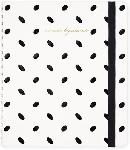 kate spade new york Meeting Notes Journal, 10" x 8.5" Spiral Notebook with 100 Entries, Leatherette Cover, Elastic Closure, Work Organizer for Notes, Objectives & Action Items (Almond Dot) in Kuwait