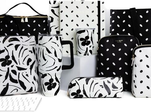 kate spade new york Meeting Notes Journal, 10" x 8.5" Spiral Notebook with 100 Entries, Leatherette Cover, Elastic Closure, Work Organizer for Notes, Objectives & Action Items (Almond Dot) in Kuwait