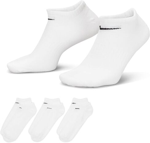 Nike Everyday Lightweight No-Show Socks (3 Pair) (White/Black, L) in Saudi Arabia
