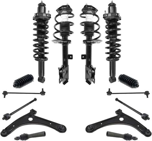 Suspension & Steering Chassis Kit 14pc for Jeep for Patriot 2016-2017 Front Left Lower,Rear Right Mounting Hardware Coilover Spring&Shock Assembly-Type in Saudi Arabia