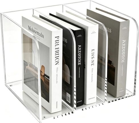 Lovemolly 3-Slot Clear Acrylic Magazine File Holder – Wide Vertical Desk Organizer for Books, Binders & Tablets, 5mm Thick, 7.48 x 8.97 x 6.69 in in Saudi Arabia