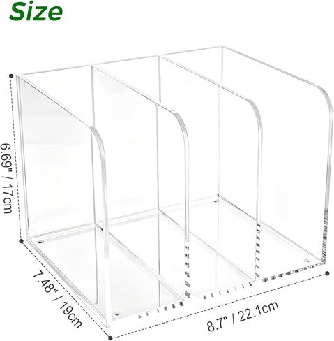 Lovemolly 3-Slot Clear Acrylic Magazine File Holder – Wide Vertical Desk Organizer for Books, Binders & Tablets, 5mm Thick, 7.48 x 8.97 x 6.69 in in Saudi Arabia