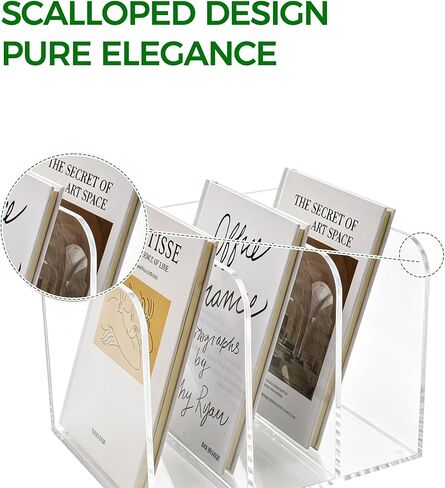 Lovemolly 3-Slot Clear Acrylic Magazine File Holder – Wide Vertical Desk Organizer for Books, Binders & Tablets, 5mm Thick, 7.48 x 8.97 x 6.69 in in Saudi Arabia