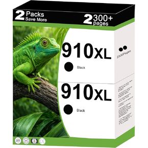 910XL Black Ink Cartridges Combo Pack Replacement for HP 910 XL Fit for OfficeJet Pro 8030 8028e 8035e 8020 8035 8028 8025 8010 8015e 8020e 8025e 8022 8022e Printer with V21.4.1 Chip (2 Pack- Black) in Saudi Arabia