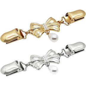 Frutain 2 Pcs Bow Waist Cincher Clips,Sweater Shawl Clips for women, Alloy Waist Buckle for Dresses,Shirts,Cardigans in Saudi Arabia