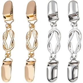 4pcs Clothing Cinch Clip Set, Cinch Clip with Vintage Style, Adjustable Fastener for Drapes and Scarves, in White and Gold Colors in Saudi Arabia