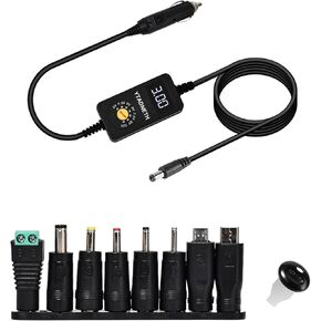Car Charger Adapter with LED Display DC 3V 4.5V 5V 6V 7.5V 9V 12V Adjustable Voltage Universal Auto Cigarette Lighter Male Plug Power Supply Adapter Cable for Portable DVD Player Dash cam Tablet in Saudi Arabia