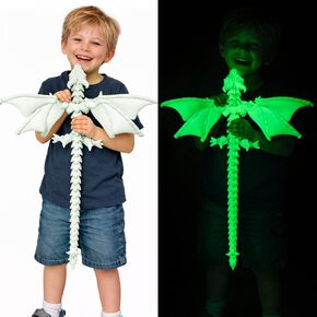 Giant Extra Large 3D Printed Dragon with Wings, Durable PLA Construction, Printed Over 27 Hours, Articulated Fantasy Dragon for Display, Desk Decor & Stress Relief for Teens (Rainbow) in Saudi Arabia