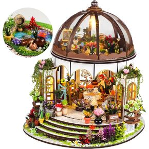 Soothee DIY Miniature House Kit, DIY Book Nook with LED Light | 3D Puzzles for Adults and Teens, Tiny House Building Kits for Bookshelf Decor, Relaxing Gift for Craft Lovers | Hanging Garden in Saudi Arabia