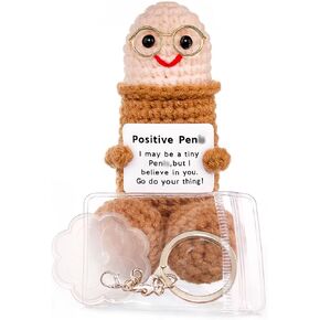 Positive Crochet Gift, Handmade Emotional Support Crochet Figure with Message Card, Knitted Keepsake Desk Decor for Women Friends Coworkers, Birthday in Saudi Arabia