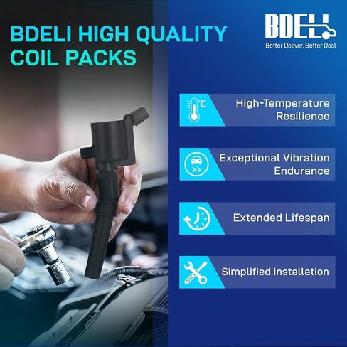 مجموعة ملف الإشعال BDELI DG508 ومجموعة شمعات الإشعال SP493 SP479 المتوافقة مع 4.6L 5.4L V8 F-150 F-250 F350 E150 E250 E350 E450 LINCOLN NAVIGATOR in Kuwait