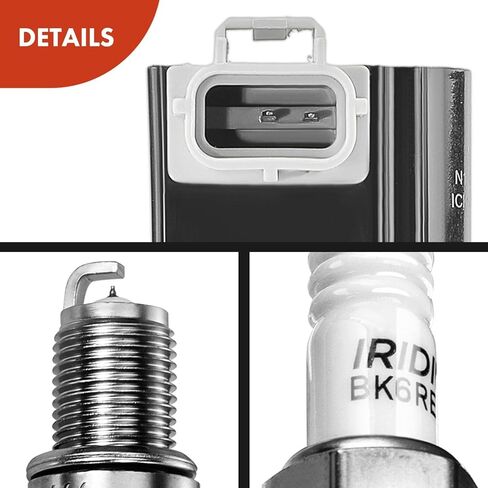 A-Premium Ignition Coils and Spark Plugs Kits Compatible with Ram 1500 2011-2012, Dakota 2011 & Jeep Grand Cherokee/Commander 2009-2010, Liberty & Dodge Durango, Nitro & Mitsubishi Raider, Set of 3 in Kuwait