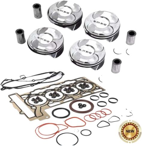4pcs 77mm Engine Piston Set With Overhaul Gaskets Kit Compatible With 114i 116i 118i 120i 316i 1.6 N18B16 2009-2016 in Saudi Arabia