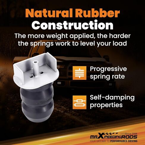 مجموعة تعزيز التعليق الخلفي من maXpeedingrods لسيارة Ford F-150 1970-1996، F-250 HD 1970-1998، F-250 Super Duty 1970-2004، طقم زنبركي مساعد مطاطي يصل إلى 6000 رطل in Kuwait