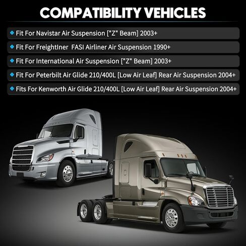 جلبة زنبركية من أوراق المطاط RB-268 (4 قطع) مضادة للمشي مناسبة لطائرة Freightliner FASII Airliner 1990+، International Navistar Z-Beam 2003+، Kenworth Peterbilt Air Glide 210/400L، يستبدل 16005092 MR782 in Kuwait