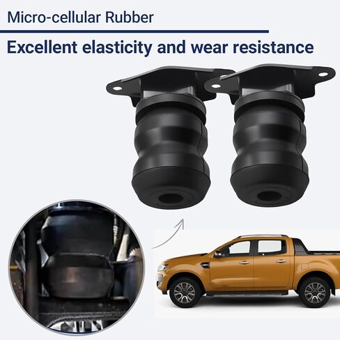 مجموعة إيقاف الصدمات الخلفية المطاطية FR350SDJ المطورة المكونة من قطعتين متوافقة مع Ford F350 F-350 Super Duty 2017 2018 2019 2020 2021 2022 2023 2024 2025، مجموعة نوابض مساعد الهواء الخلفي in Kuwait
