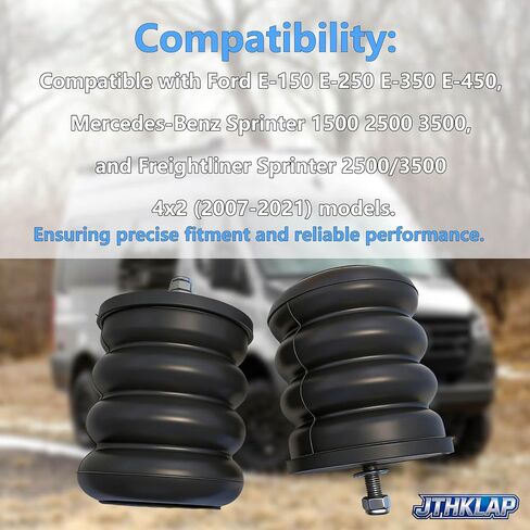 SSF-106-47 Front Suspension Helper Spring Kit Bump Stop Compatible with 1975-2024 Ford E-150 E-250 E-350 E-450, 2007-2024 Mercedes-Benz Sprinter 2500 3500 - Replace SSF10647 in Saudi Arabia