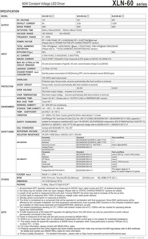 60 واط طاقة ثابتة/محرك جهد ثابت تحويل التيار الكهربائي XLN-60-H XLN-60-12 XLN-60-24(XLN-60-H) in Kuwait