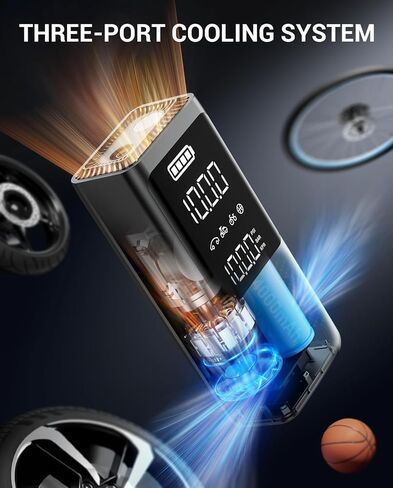 AVAPOW Portable Tire Inflator, 150 PSI Cordless Air Compressor with Digital Gauge, 3.7″ LCD, Auto Shut-Off, Fast Inflation, USB-C Rechargeable PD 20W for Cars, Bikes, Motorcycle & Emergencies in Saudi Arabia