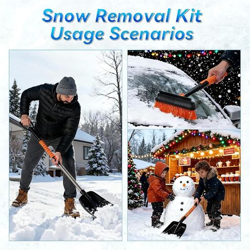34'' to 41'' Extendable Snow Brush, Ice Scraper for Car Windshield, Emergency Snow Shovel Snow Broom with Foam Grip 180° Pivoting Brush Head, Telescoping Snow Scraper for Car SUV Truck in Saudi Arabia