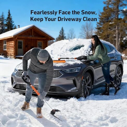 34'' to 41'' Extendable Snow Brush, Ice Scraper for Car Windshield, Emergency Snow Shovel Snow Broom with Foam Grip 180° Pivoting Brush Head, Telescoping Snow Scraper for Car SUV Truck in Saudi Arabia