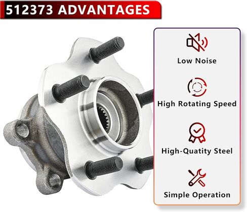 512373 مجموعة محور العجلة الخلفية AWD لـ 2011-2017 Nissan Juke، for2008-2020 Rogue Wheel Bearing محور العجلة الخلفية 5 العروات غير ABS in Kuwait