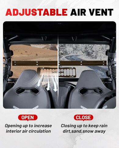 StarknightMT Tinted Vented ZForce Rear Windshield Compatible With 2023-2026 CFmoto ZForce 950 Sport & 4/950 Trail/ 800 Trail G2 Back Window Heavy Duty PC (Do Not Fit HO EX Models) in Kuwait