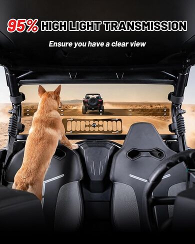 StarknightMT Tinted Vented ZForce Rear Windshield Compatible With 2023-2026 CFmoto ZForce 950 Sport & 4/950 Trail/ 800 Trail G2 Back Window Heavy Duty PC (Do Not Fit HO EX Models) in Kuwait