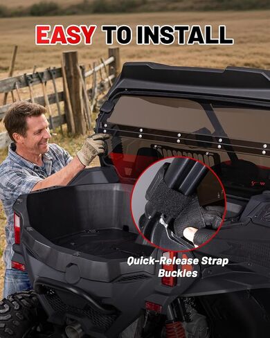 StarknightMT Tinted Vented ZForce Rear Windshield Compatible With 2023-2026 CFmoto ZForce 950 Sport & 4/950 Trail/ 800 Trail G2 Back Window Heavy Duty PC (Do Not Fit HO EX Models) in Kuwait